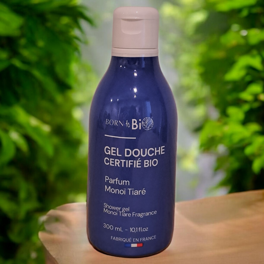 Gel Douche Monoï Tiaré Bio – Parfum Solaire et Exotique