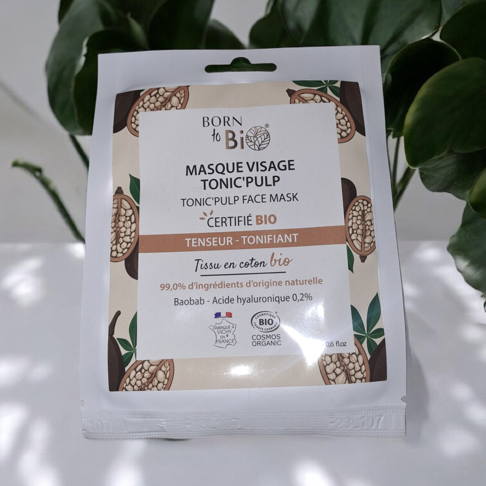 Masque visage bio hydratant Tonic'Pulp – Acide hyaluronique & baobab
