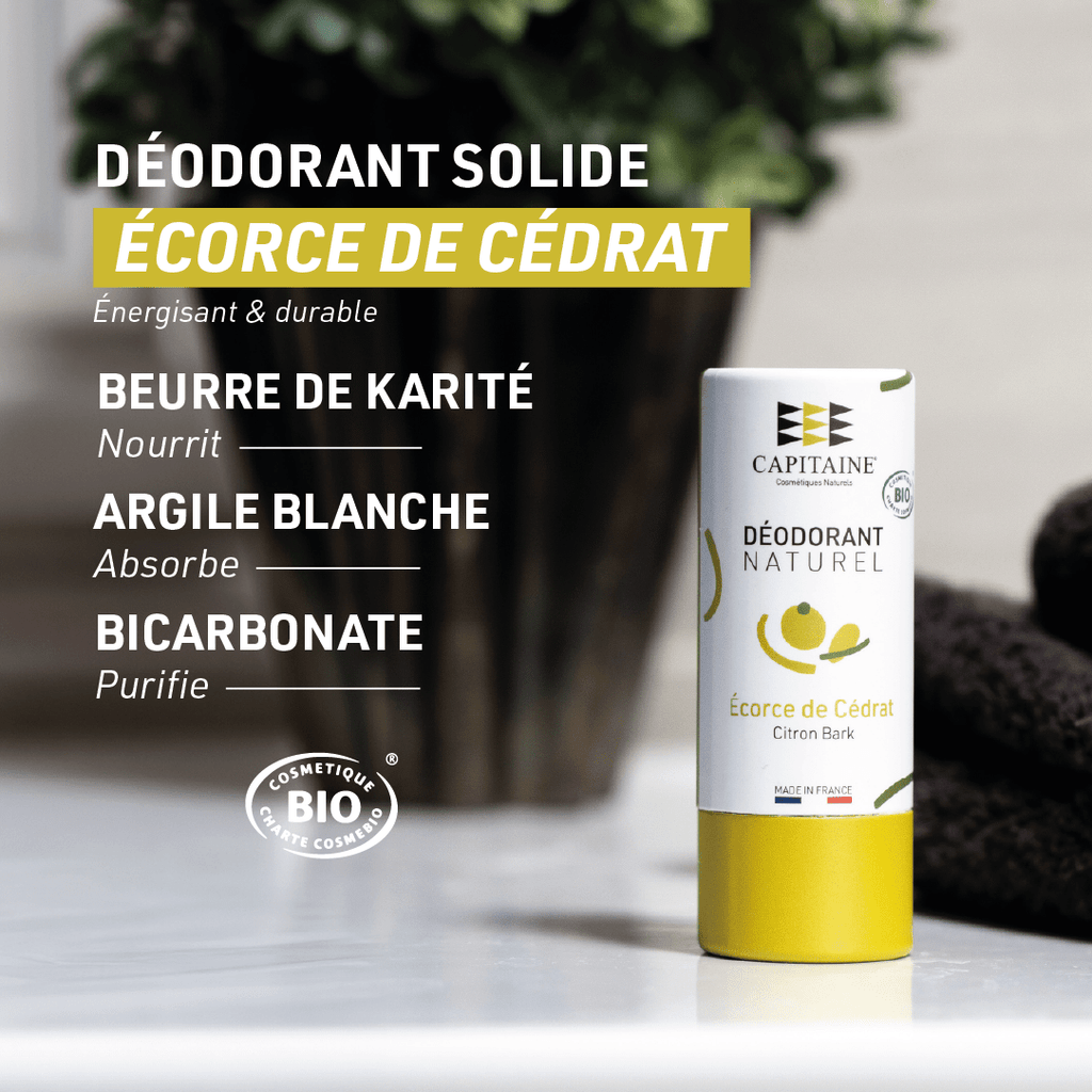 Déodorant solide BIO a l'écore de cédrat