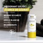 Déodorant solide BIO a l'écore de cédrat