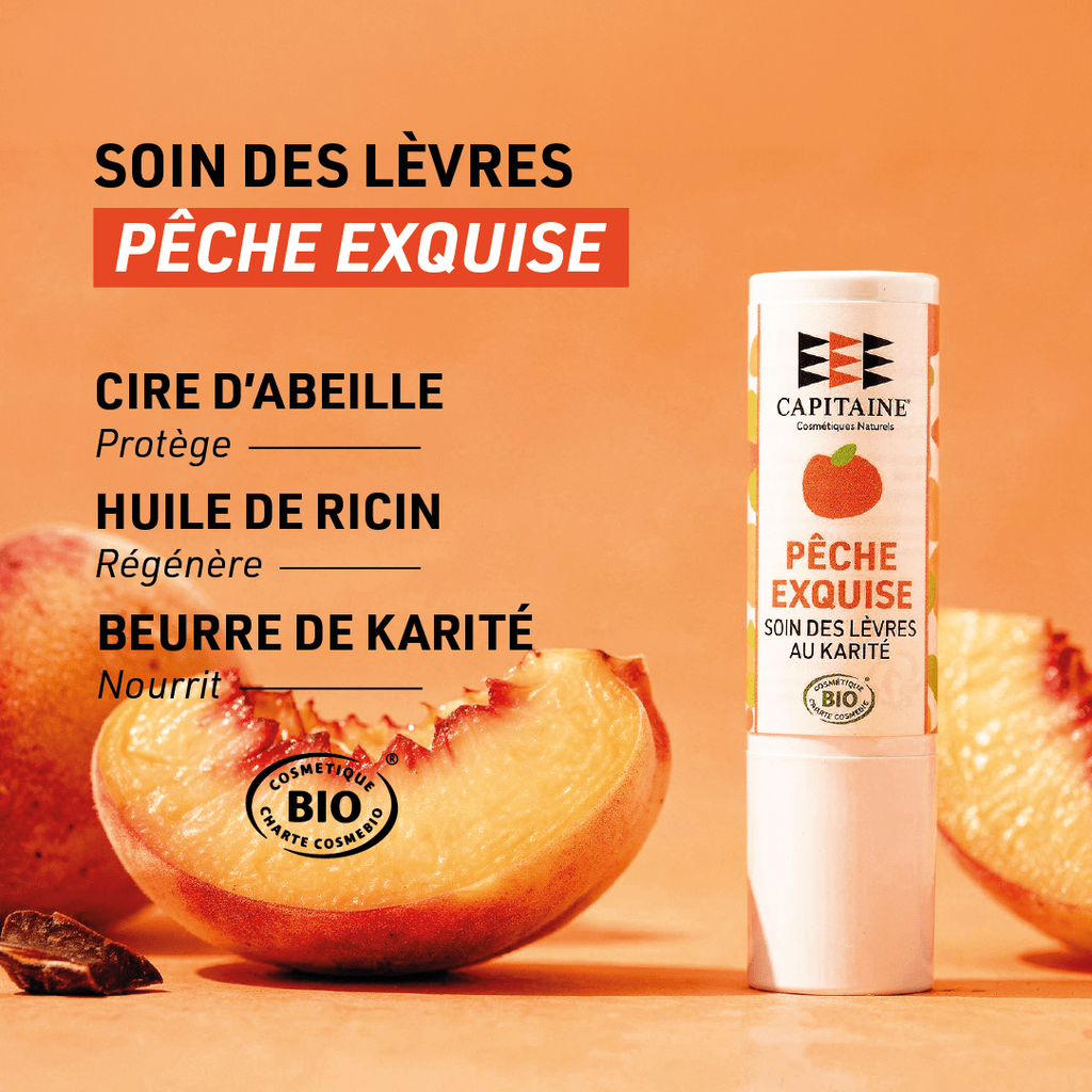 Baume soin des lèvres BIO – Pêche Exquise