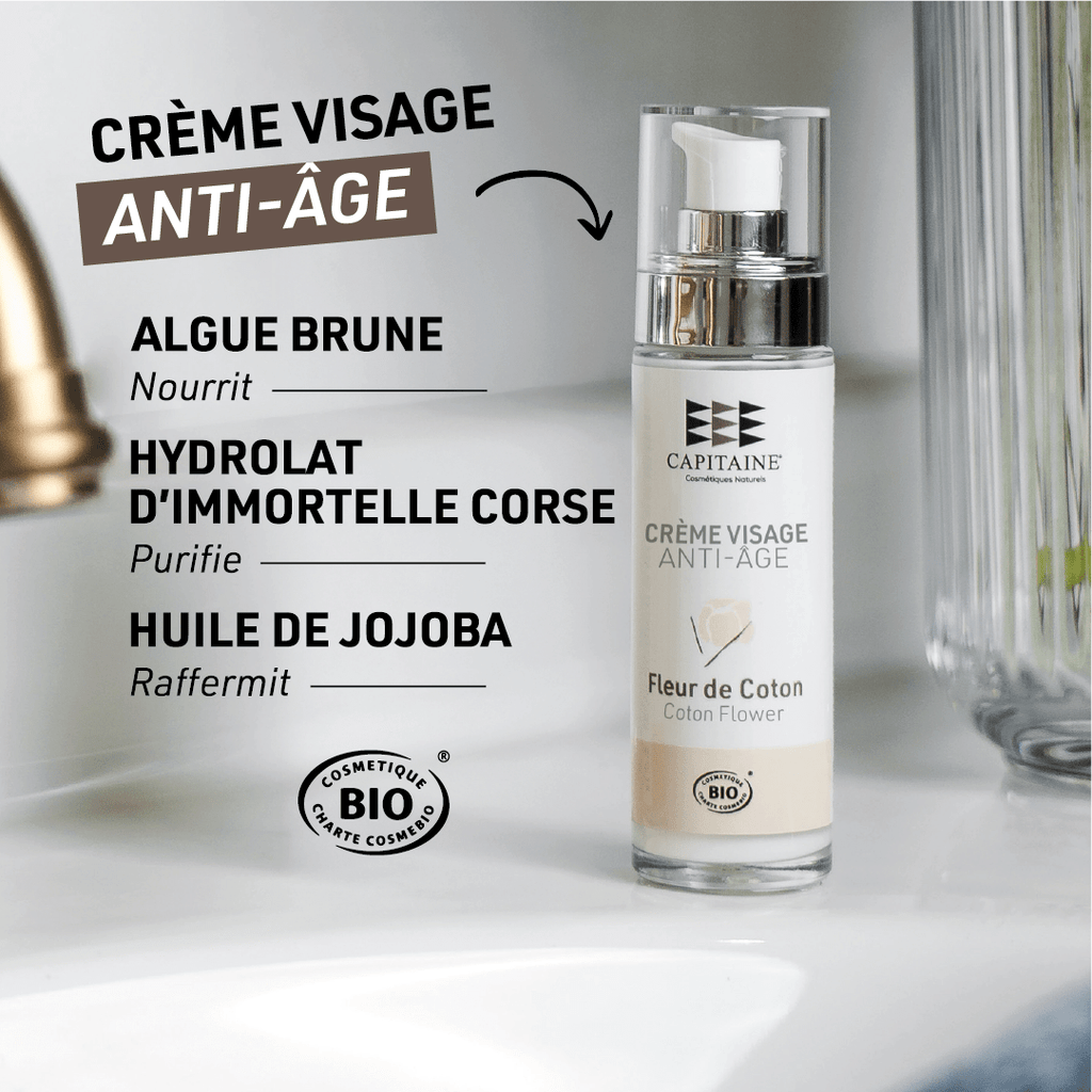 Crème visage bio anti-âge et protectrice – Peaux matures