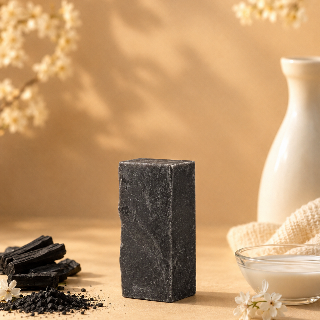 Savon au lait de chèvre et charbon actif