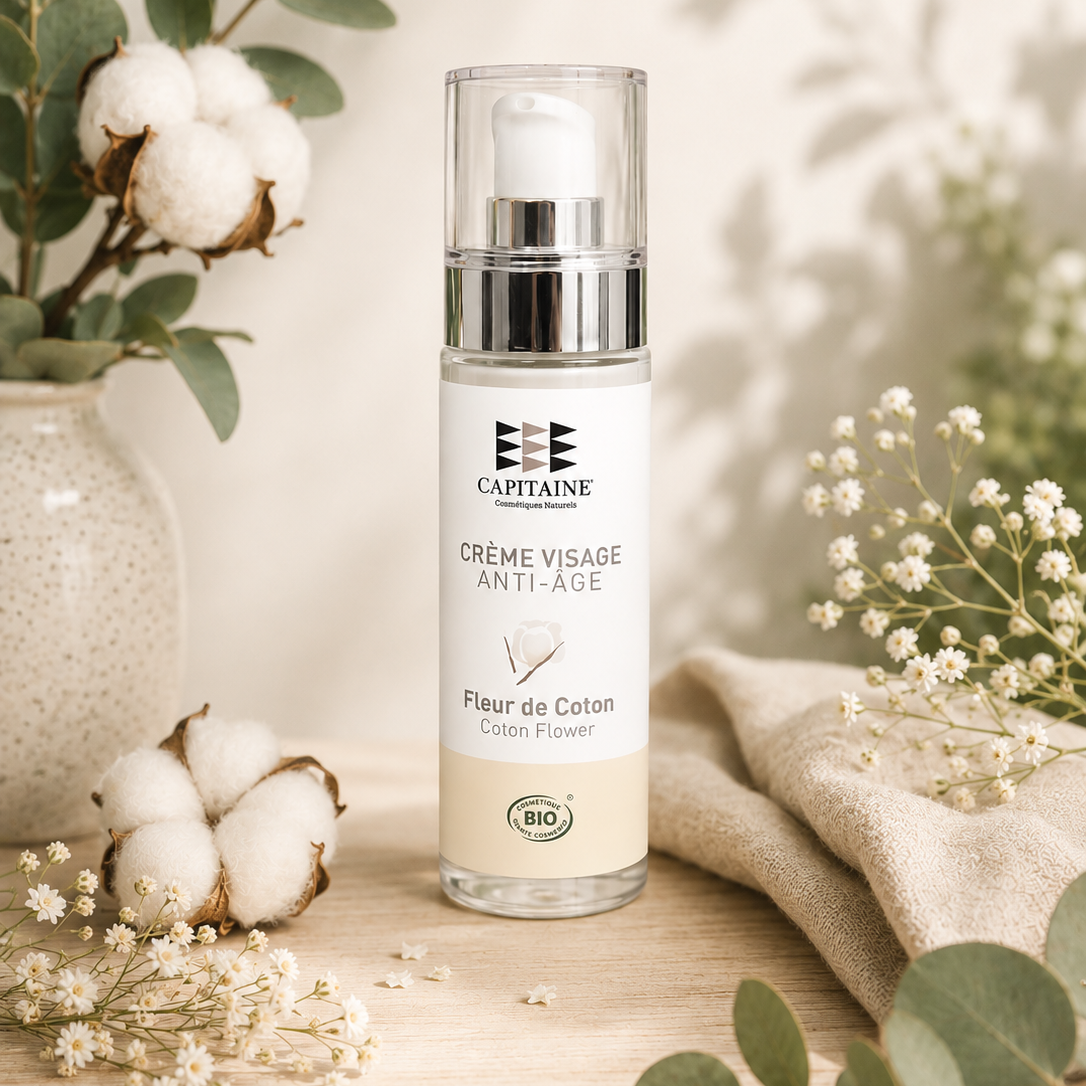 Crème visage bio anti-âge et protectrice